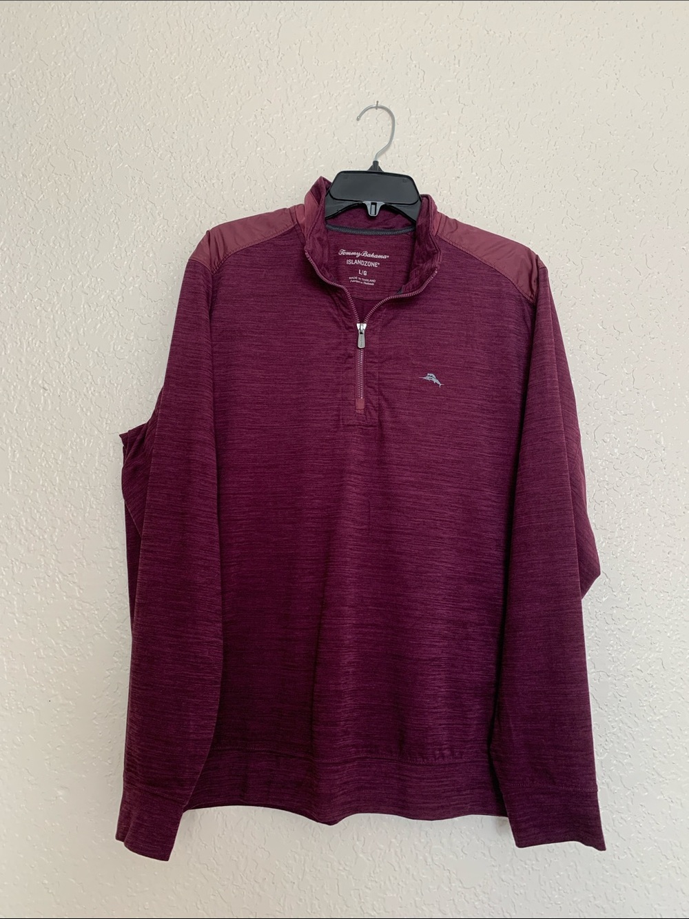 Tommy Bahama Men's Maroon Half-Zip Pullover Sweater